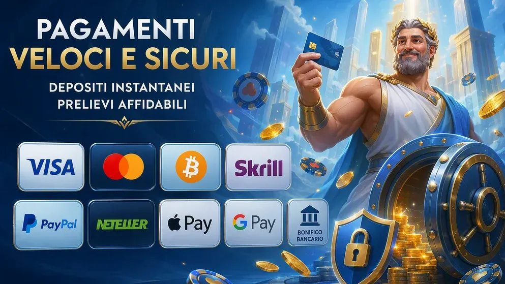 loghi Visa, Mastercard, Bitcoin, Skrill su sfondo chiaro